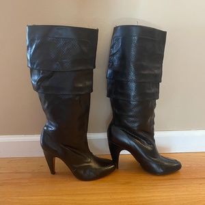 Tall Black Leather Diesel Boots 8.5
